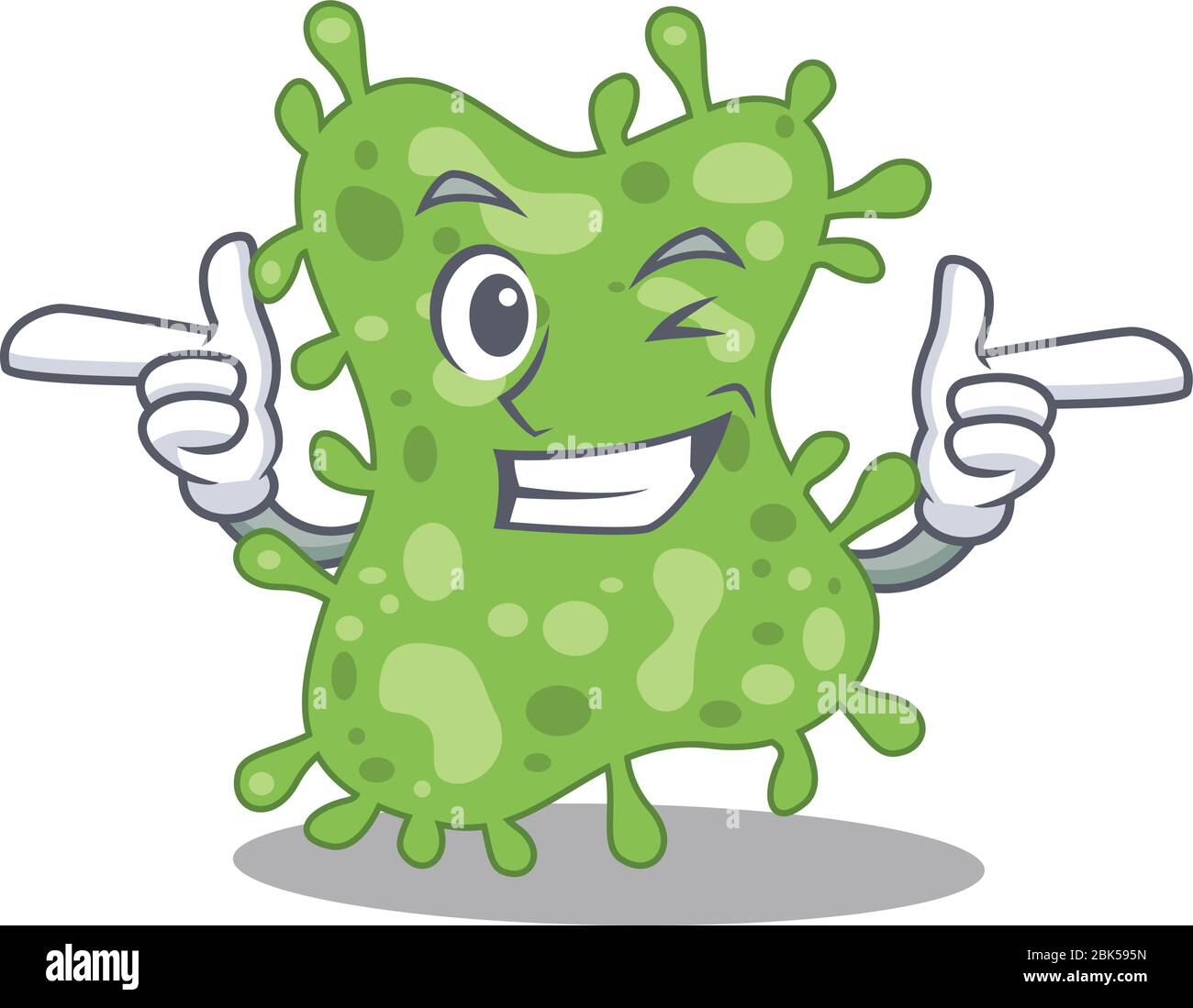 Cartoon design concept of salmonella enterica with funny wink eye Stock
