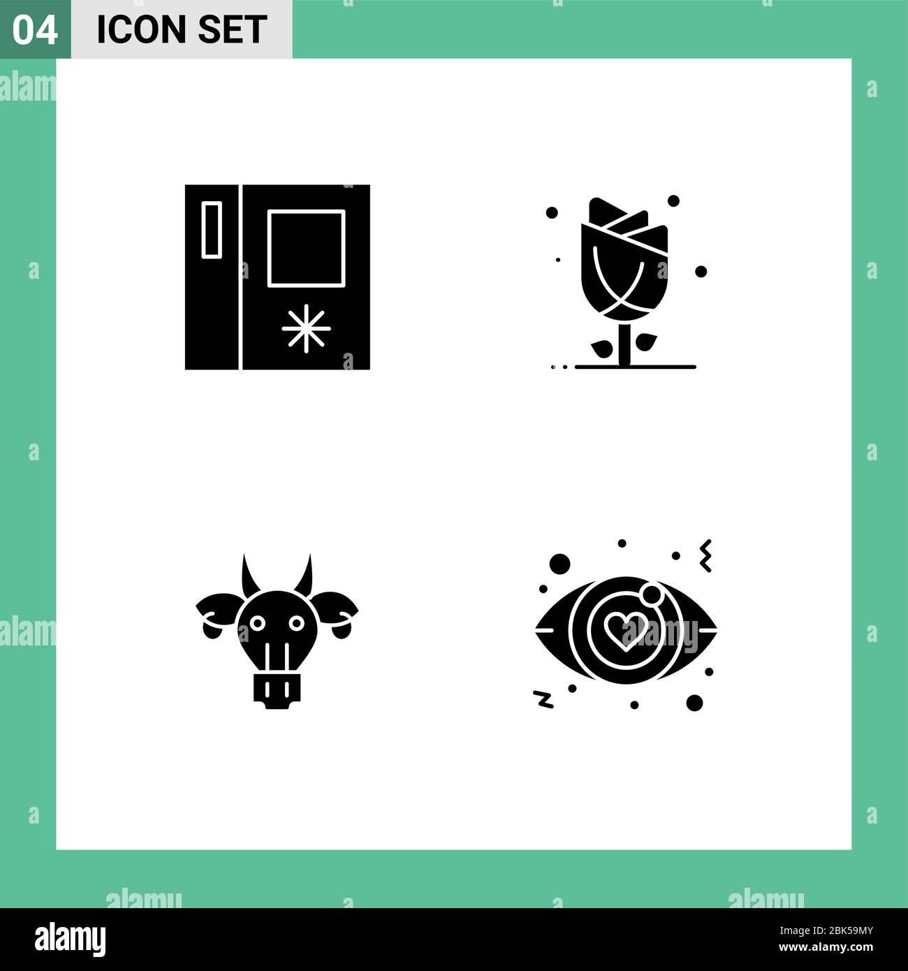 User Interface Pack of Basic Solid Glyphs of fridge, animals, flora, nature, indian Editable Vector Design Elements Stock Vector
