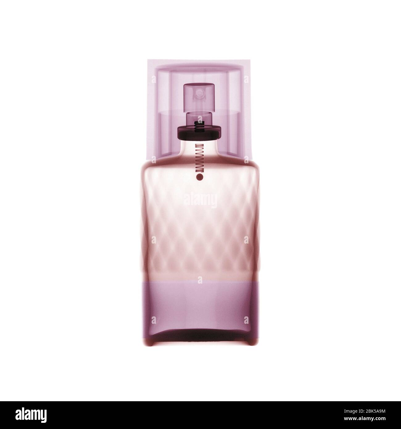 Perfume, coloured X-ray. Stock Photo