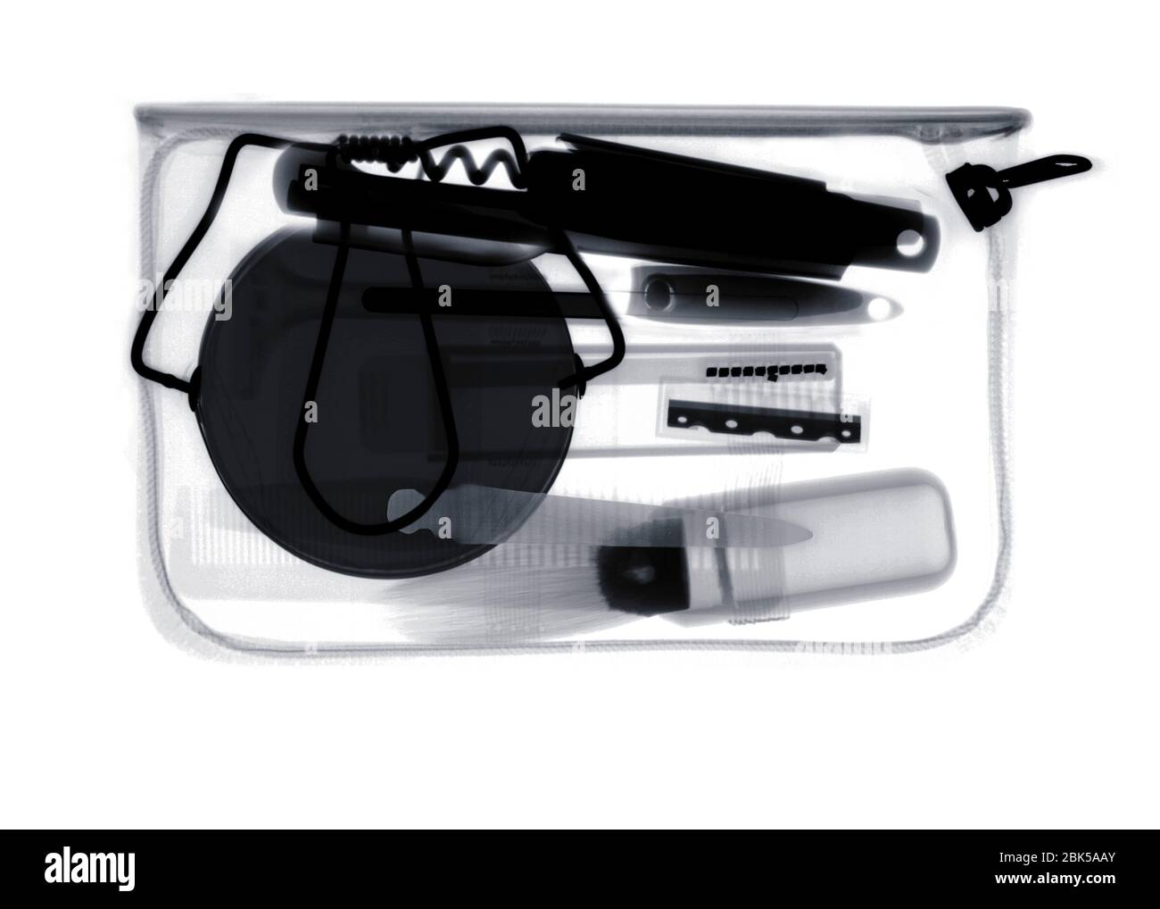 Male grooming kit, X-ray. Stock Photo