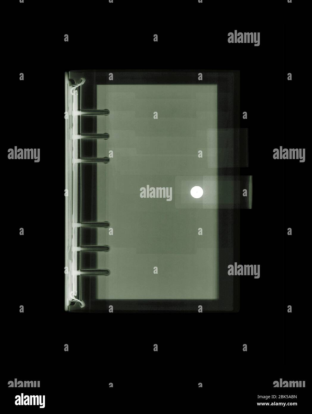 Ring-bound notebook, X-ray. Stock Photo