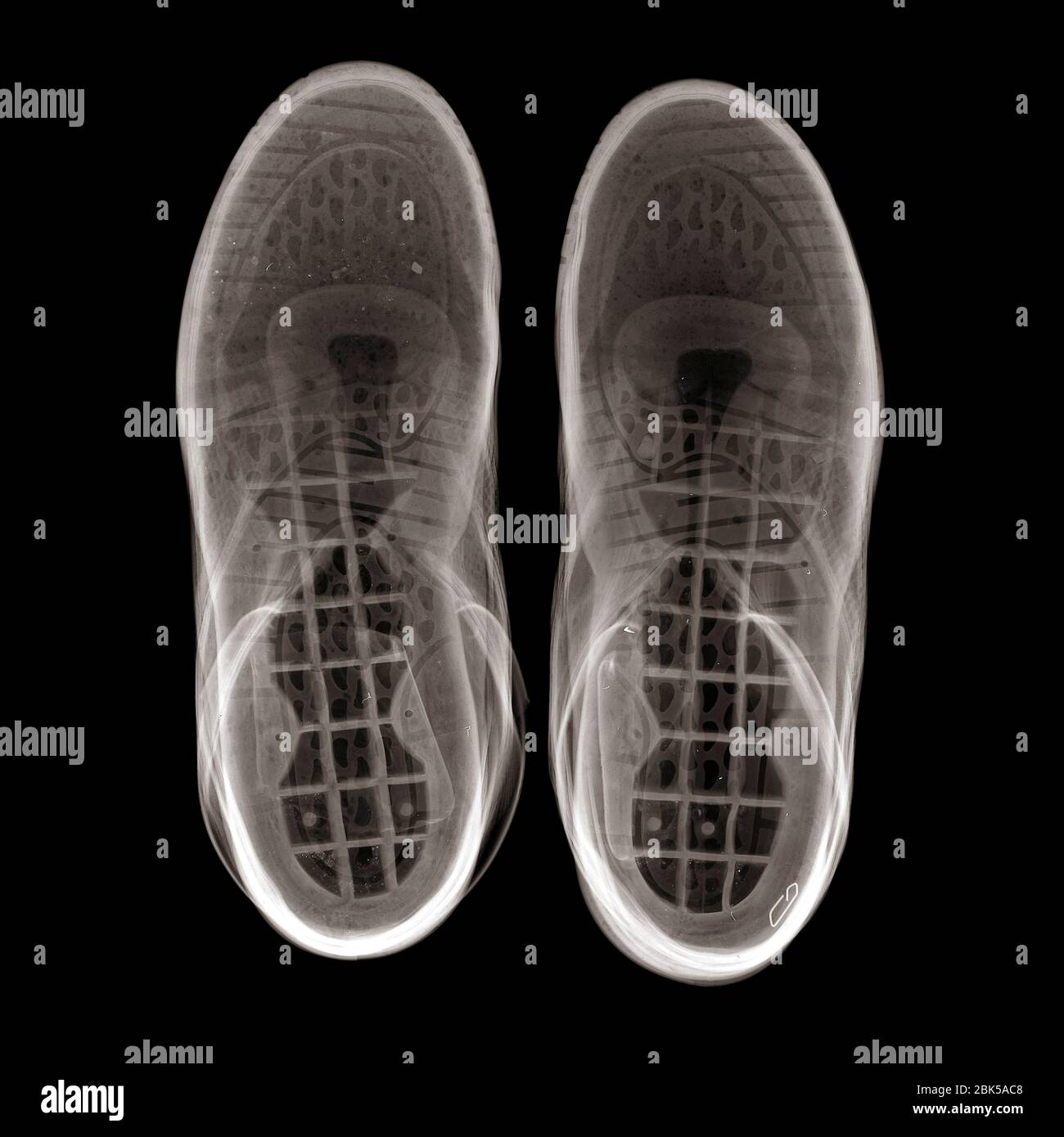 Trainers from above, X-ray. Stock Photo