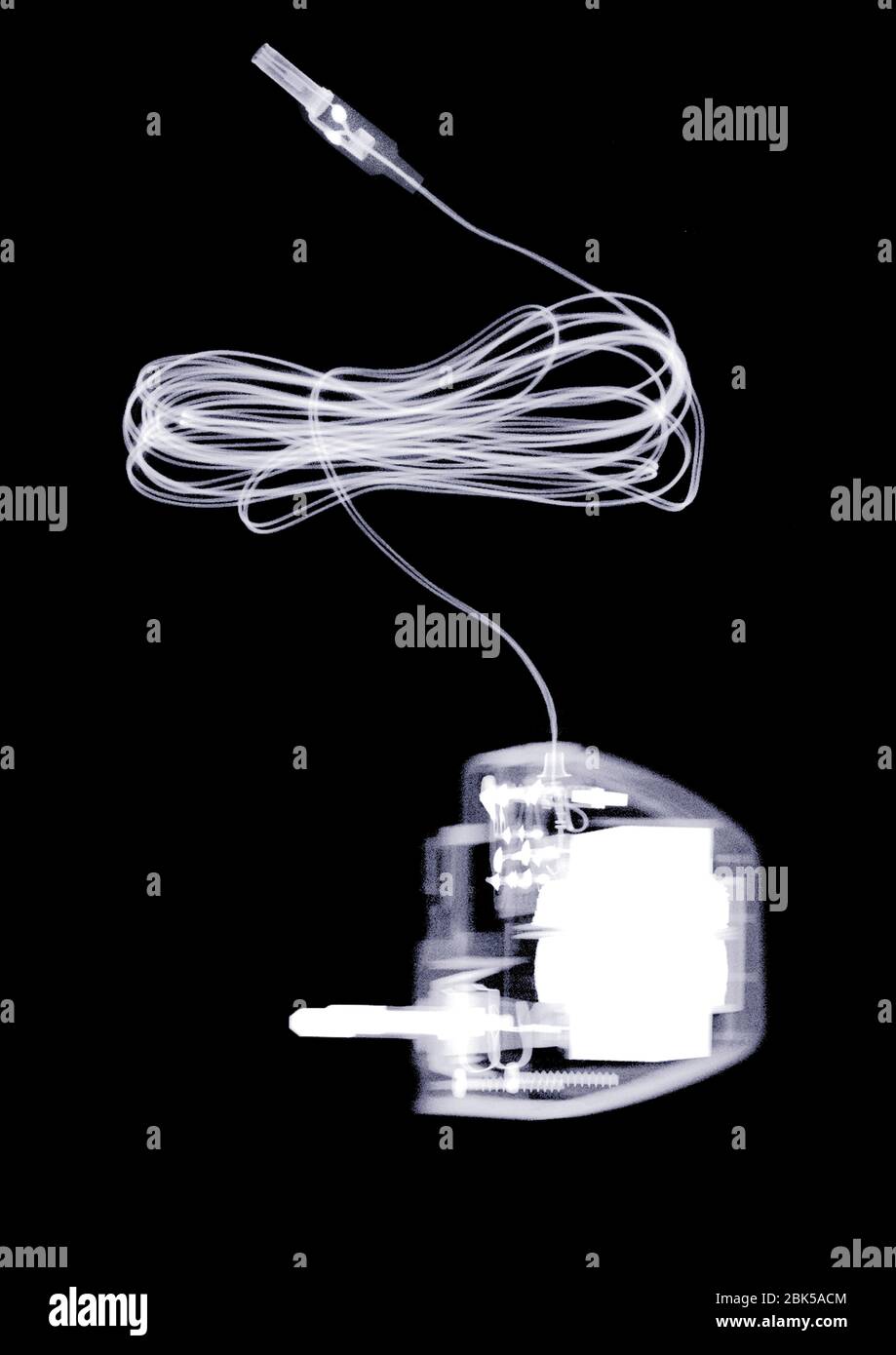 Electrical charger or adaptor, X-ray. Stock Photo
