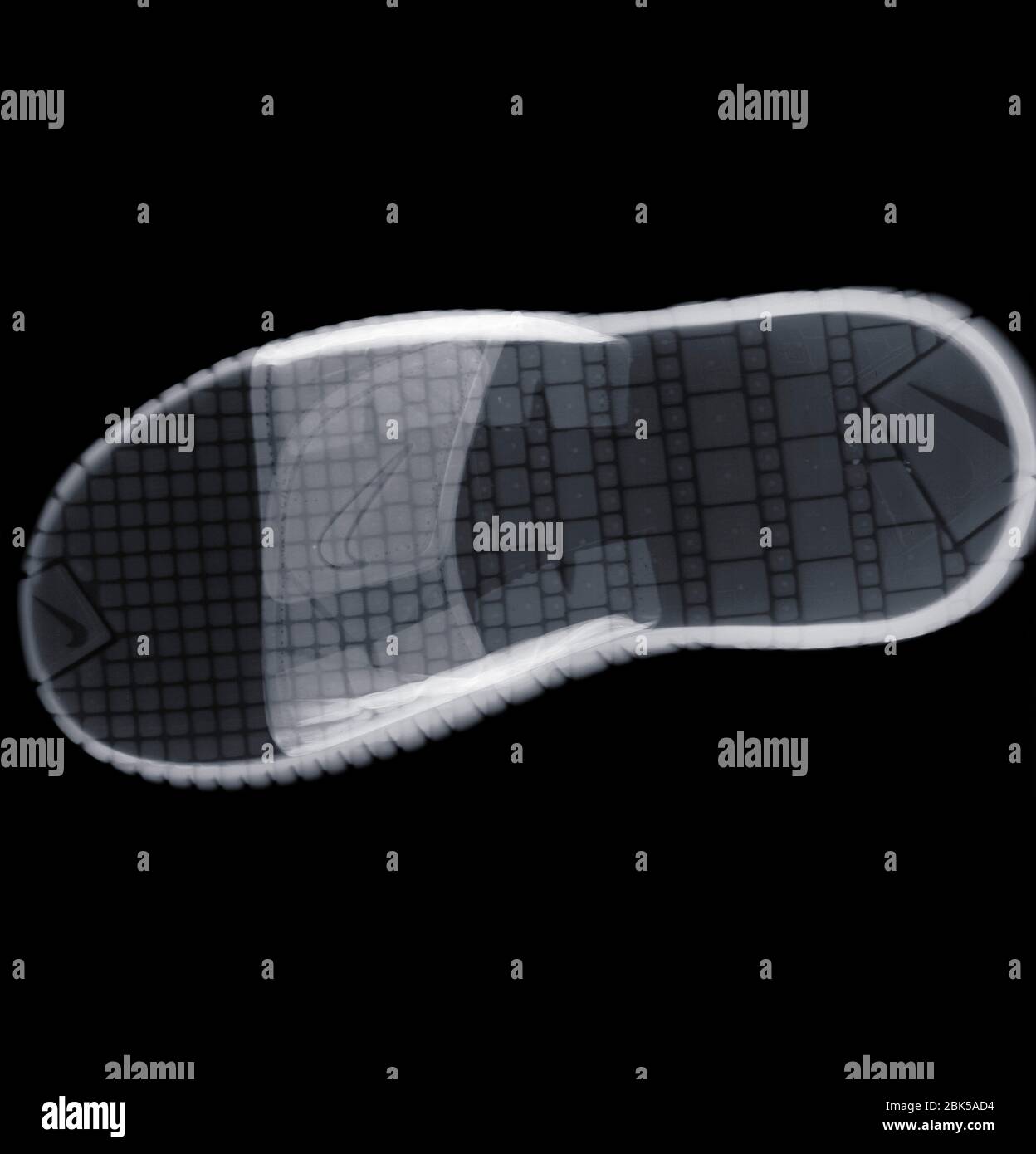Flip-flop sandal or trainer, X-ray. Stock Photo