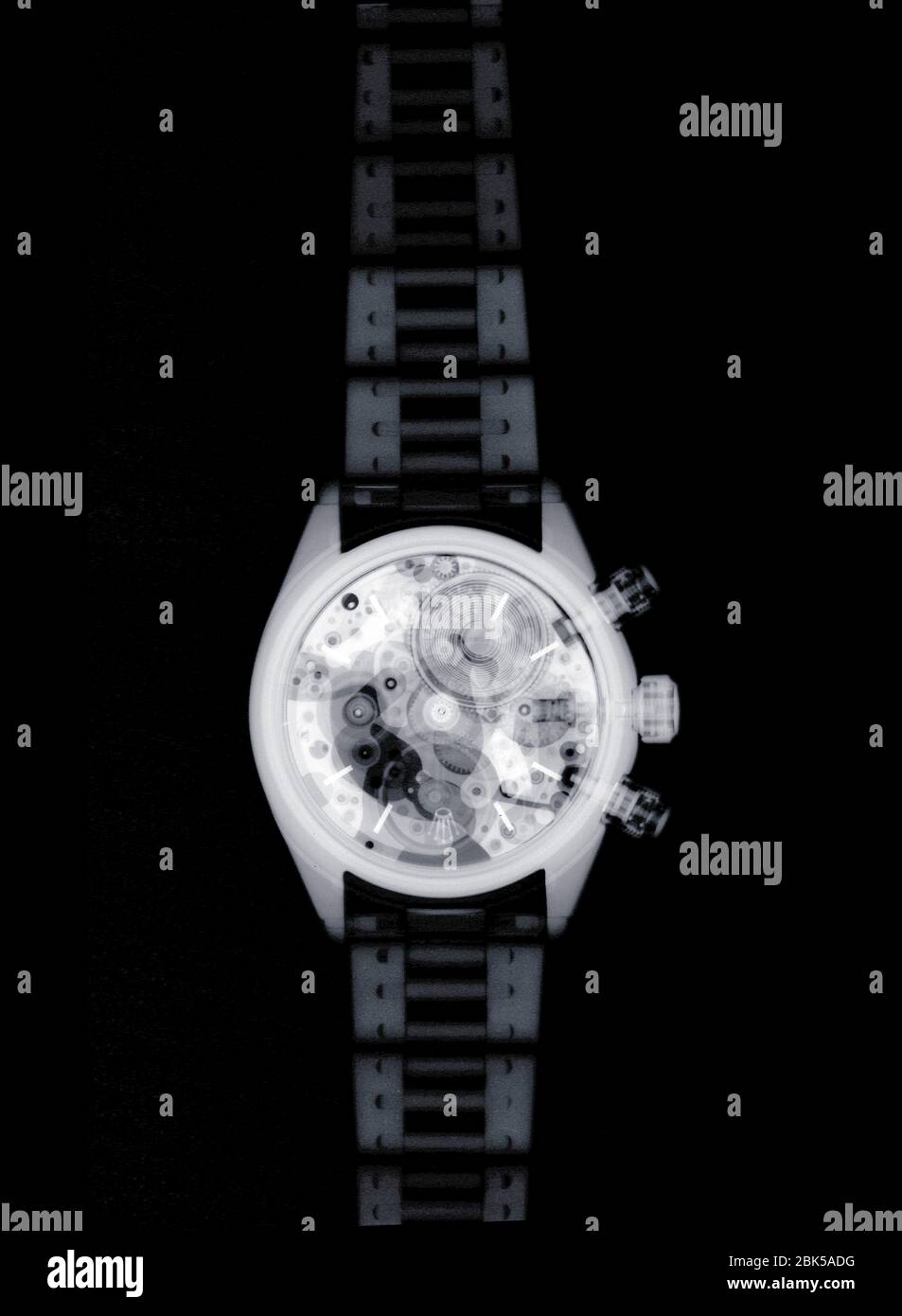 Wrist watch, X-ray. Stock Photo