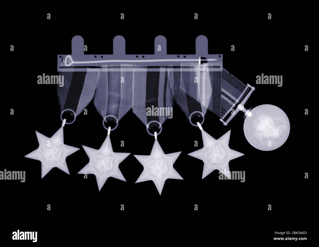 Military medals, X-ray. Stock Photo