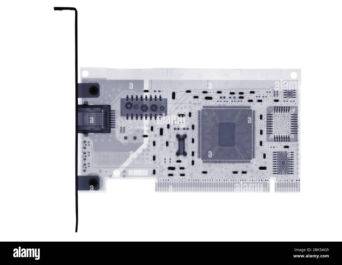 Circuit board, X-ray. Stock Photo