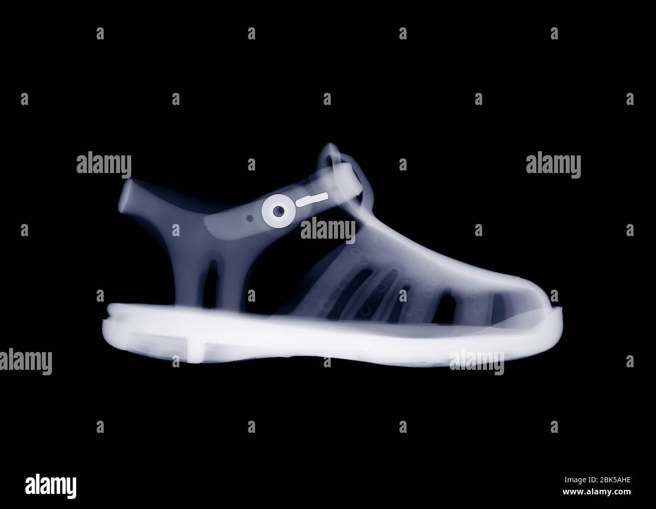 Children's jelly shoe, X-ray. Stock Photo