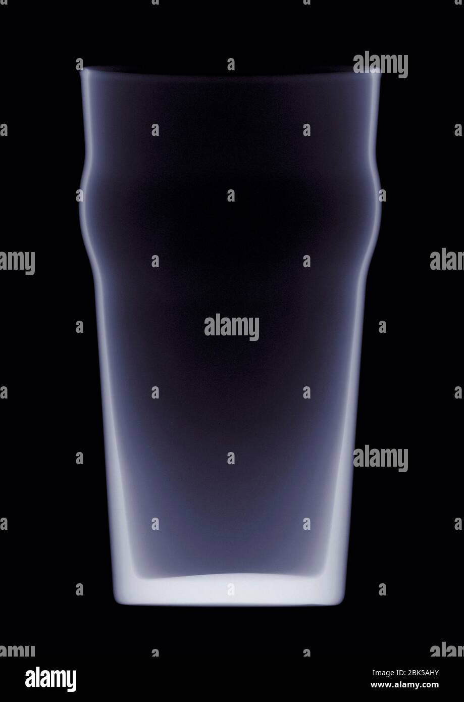 British pint glass, X-ray. Stock Photo