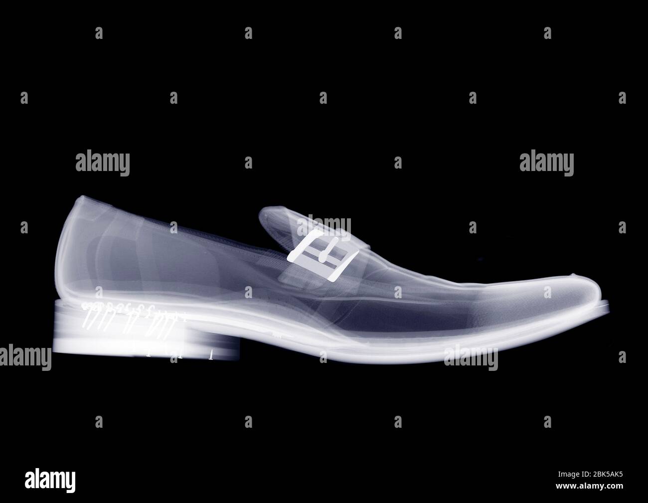 Loafer style shoe, X-ray. Stock Photo