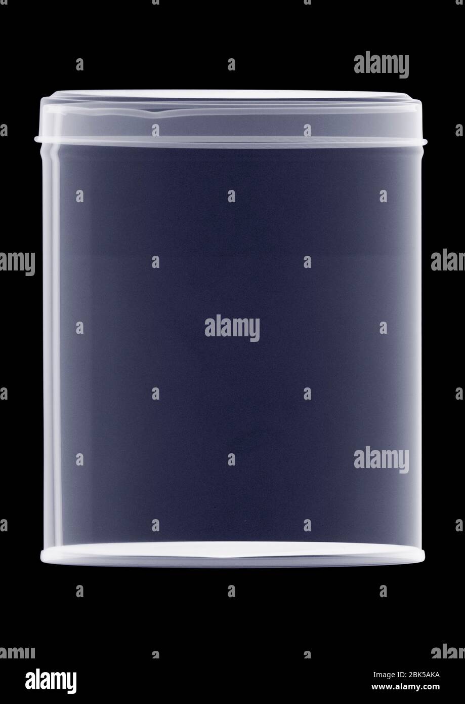 Lidded tin container, X-ray. Stock Photo