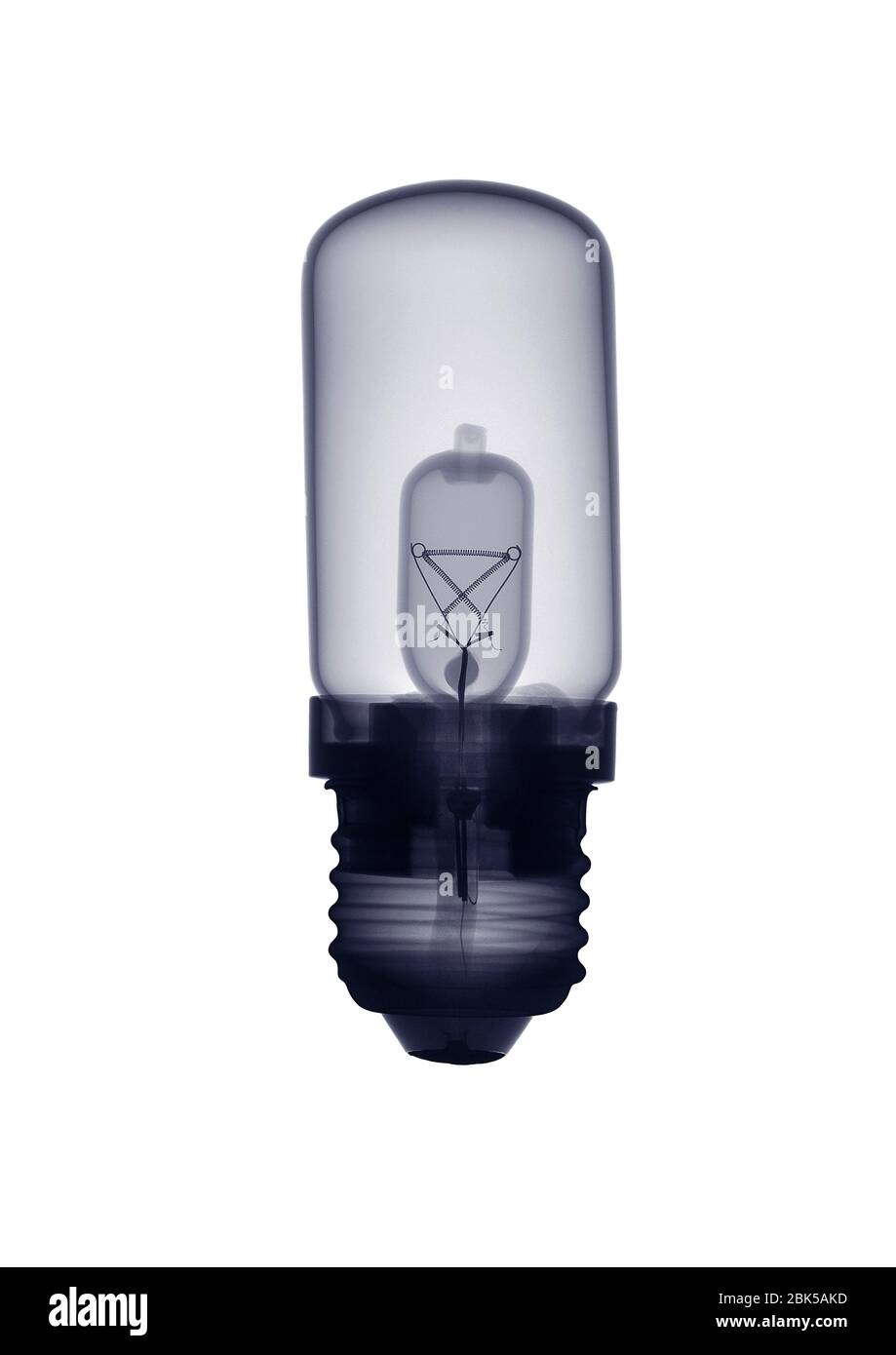 Screw-in light bulb, X-ray. Stock Photo