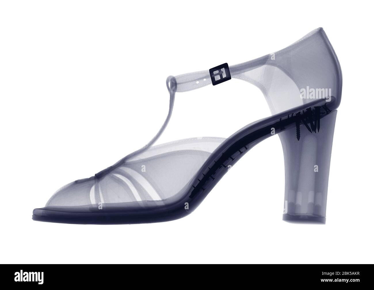 High heeled shoe, X-ray. Stock Photo