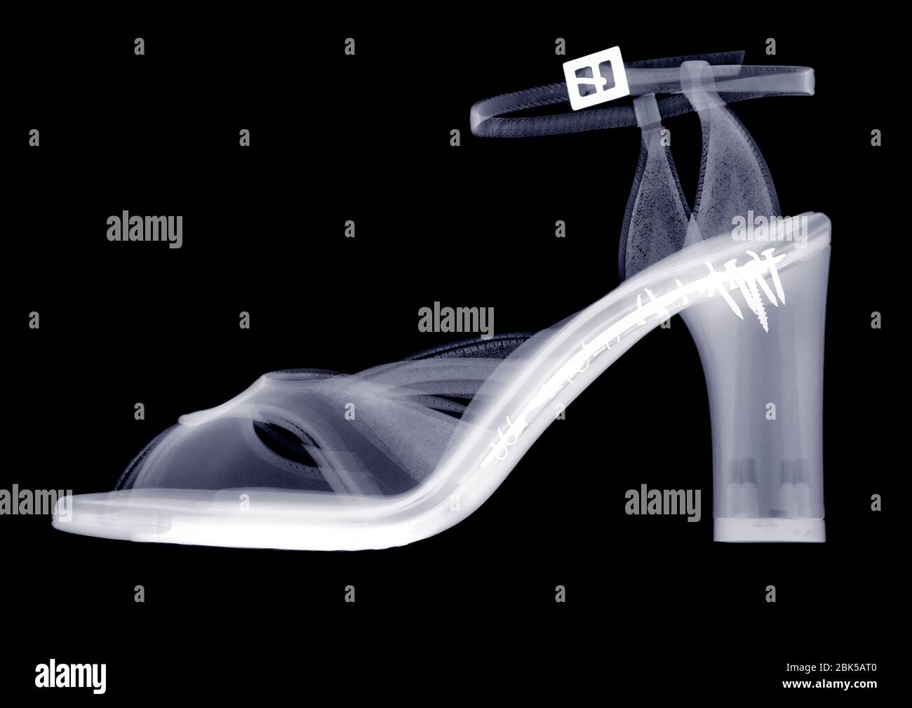 High heeled shoe, X-ray. Stock Photo