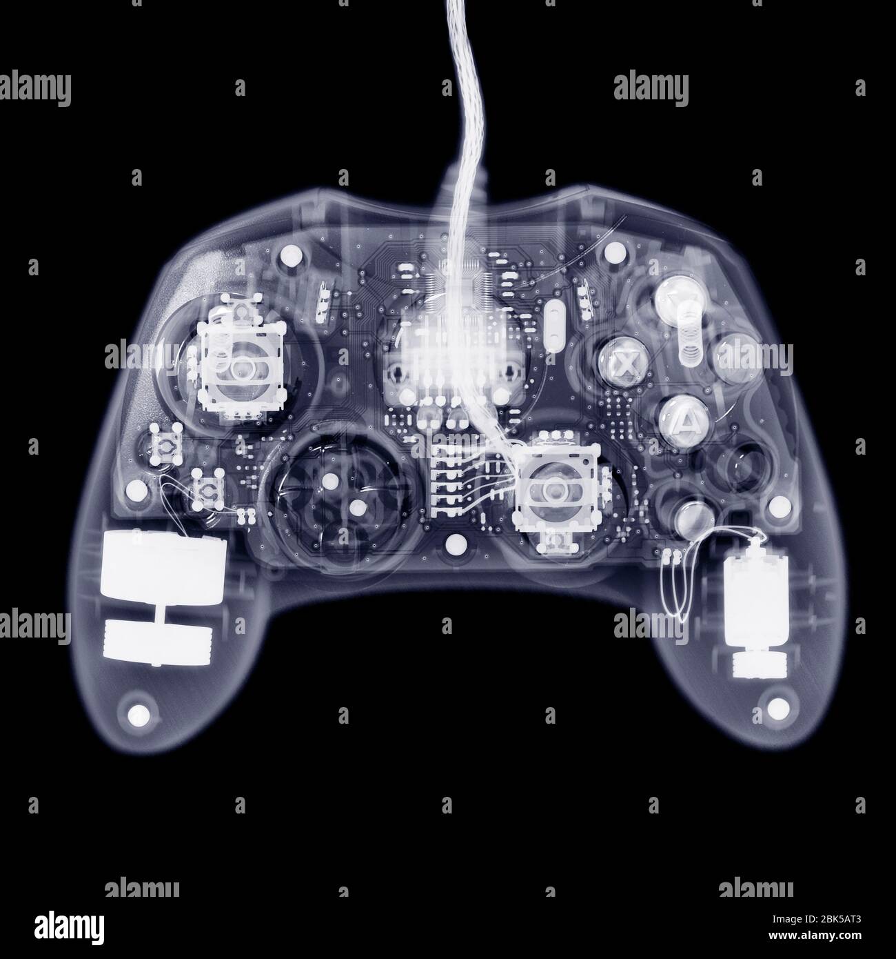 Games console joy pad, X-ray. Stock Photo