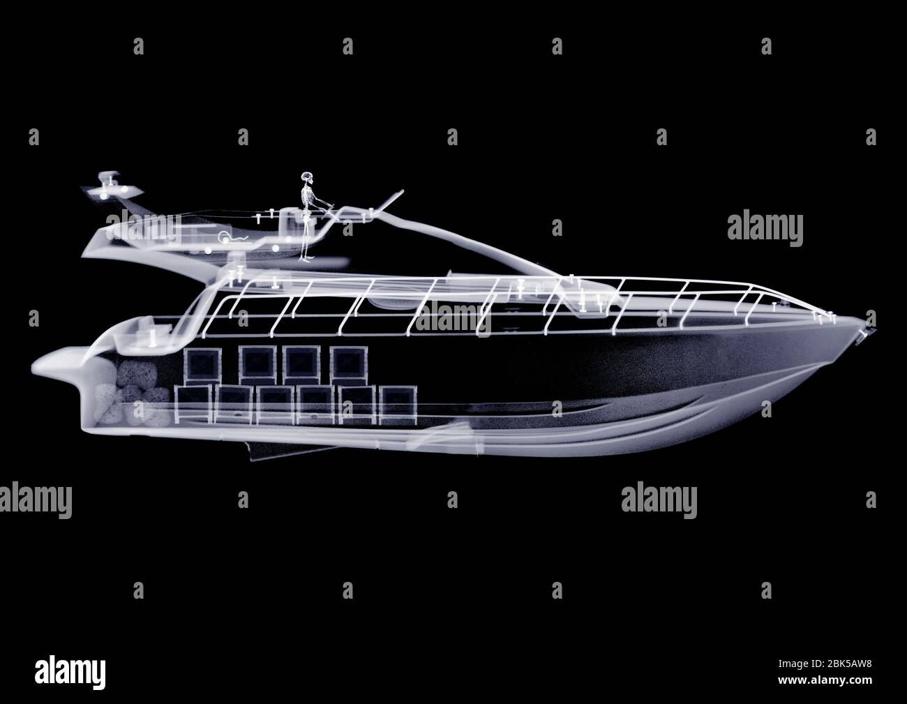 Speedboat, X-ray. Stock Photo