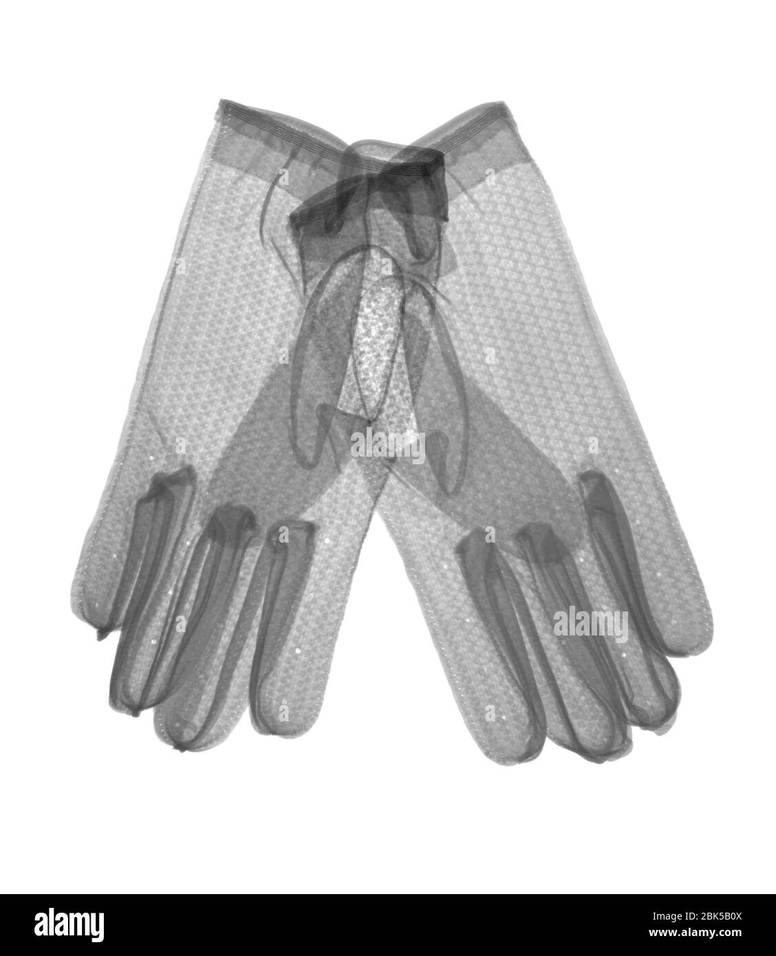 Pair of racing gloves, X-ray. Stock Photo