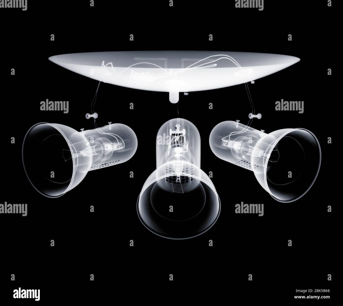 Three light fixtures, X-ray. Stock Photo