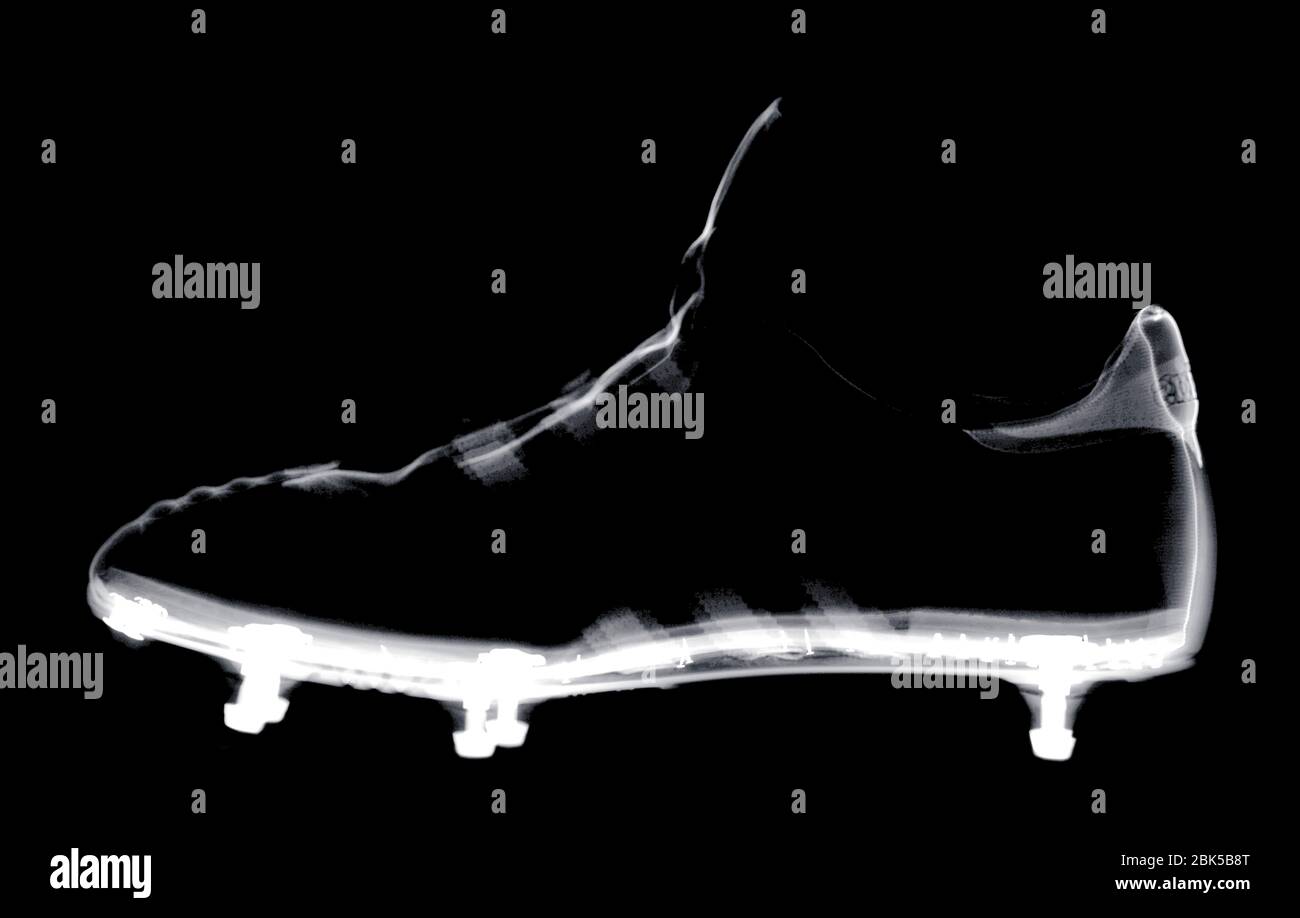 Football boot, X-ray. Stock Photo