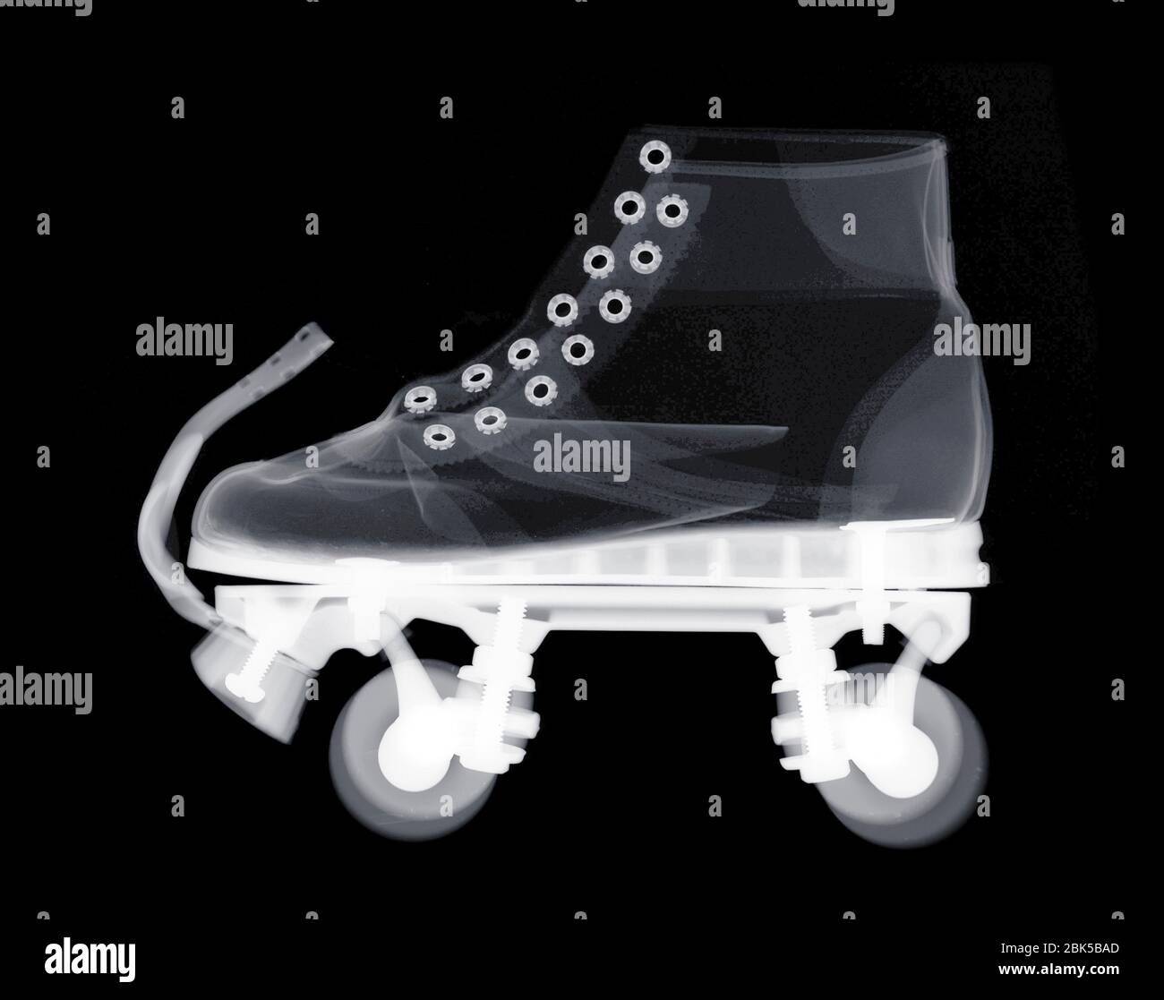 Roller skate, X-ray. Stock Photo