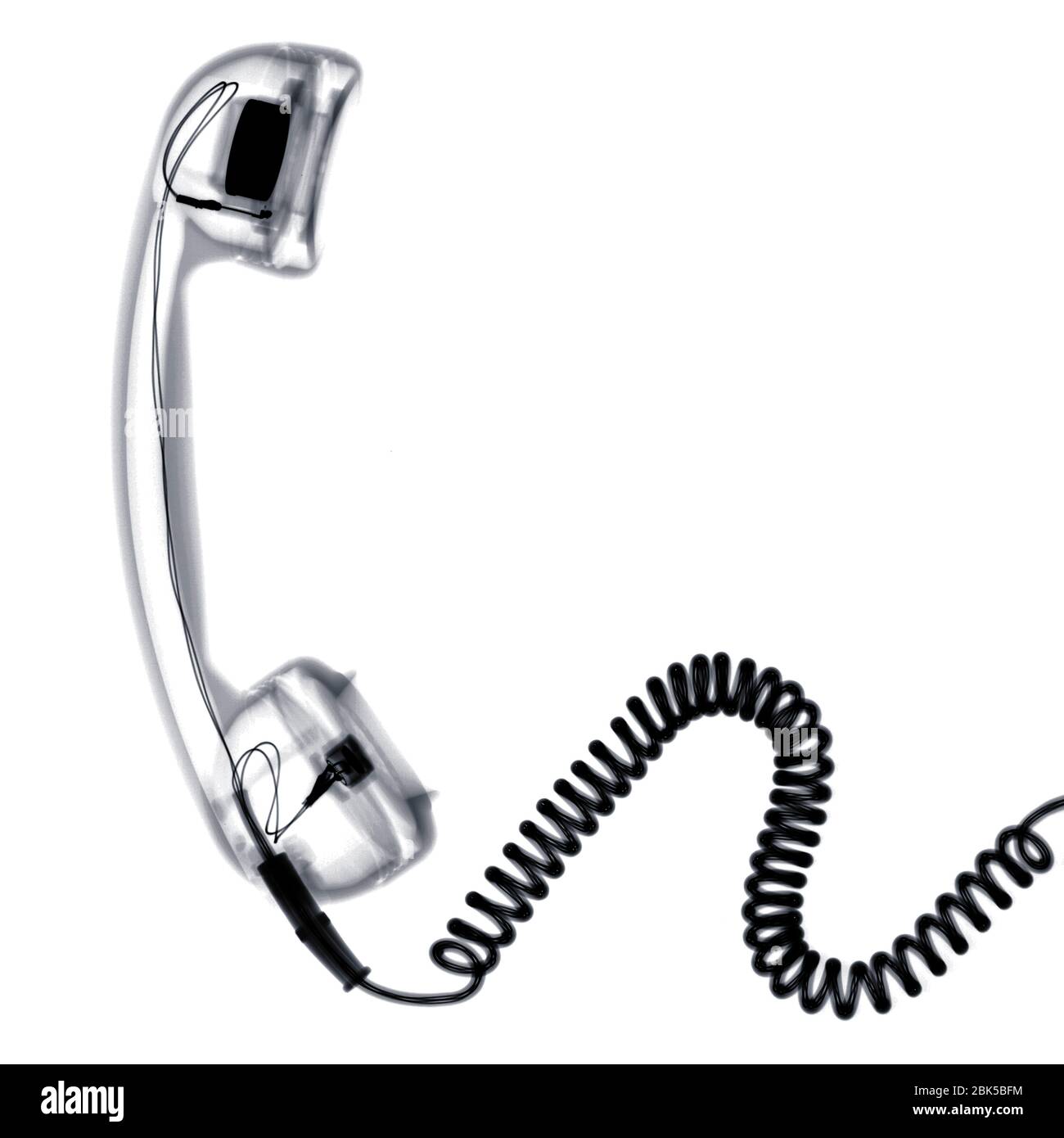 Corded telephone, X-ray. Stock Photo