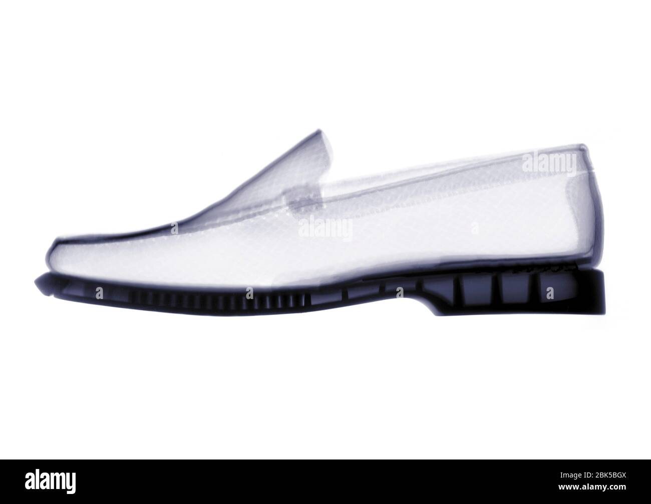 Loafer shoe, X-ray. Stock Photo