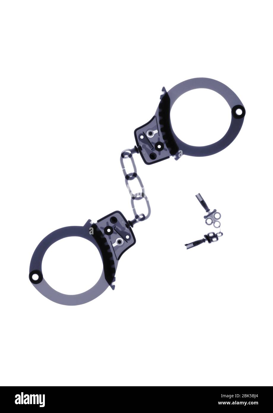 Handcuffs, X-ray. Stock Photo