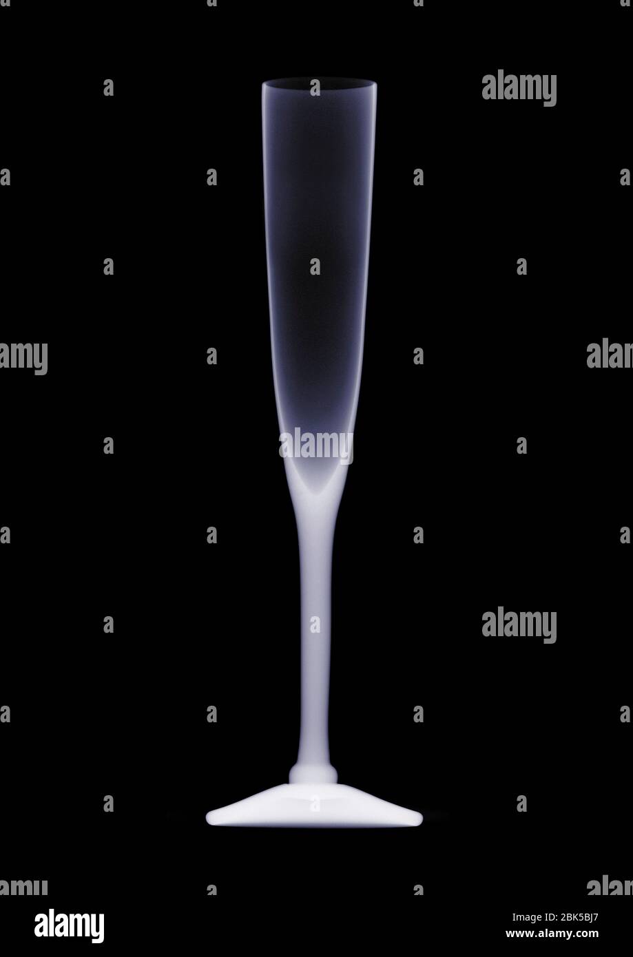 Champagne glass, X-ray. Stock Photo