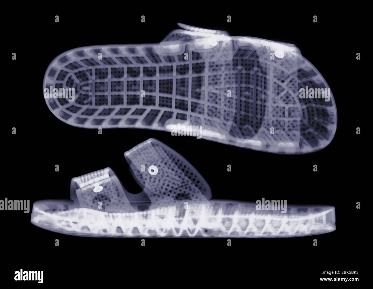 Pair of sandals, X-ray. Stock Photo