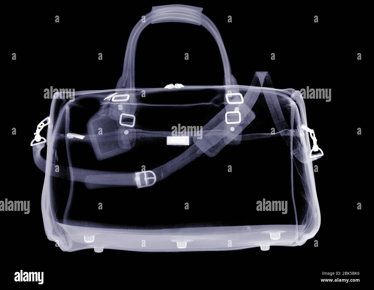 Bag with a shoulder strap, X-ray. Stock Photo