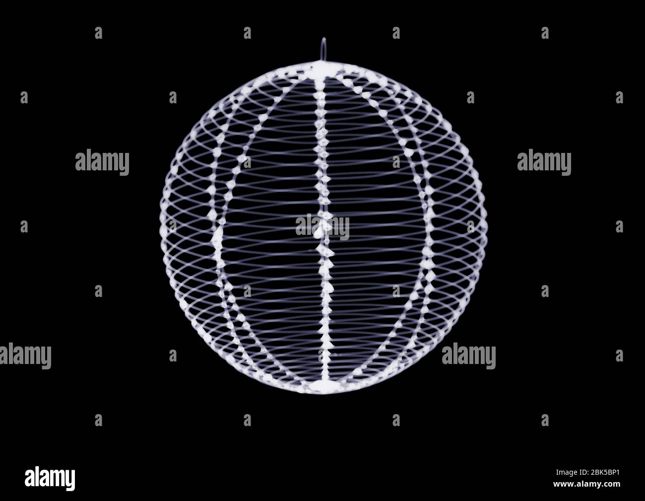 Metal sphere ornament, X-ray. Stock Photo