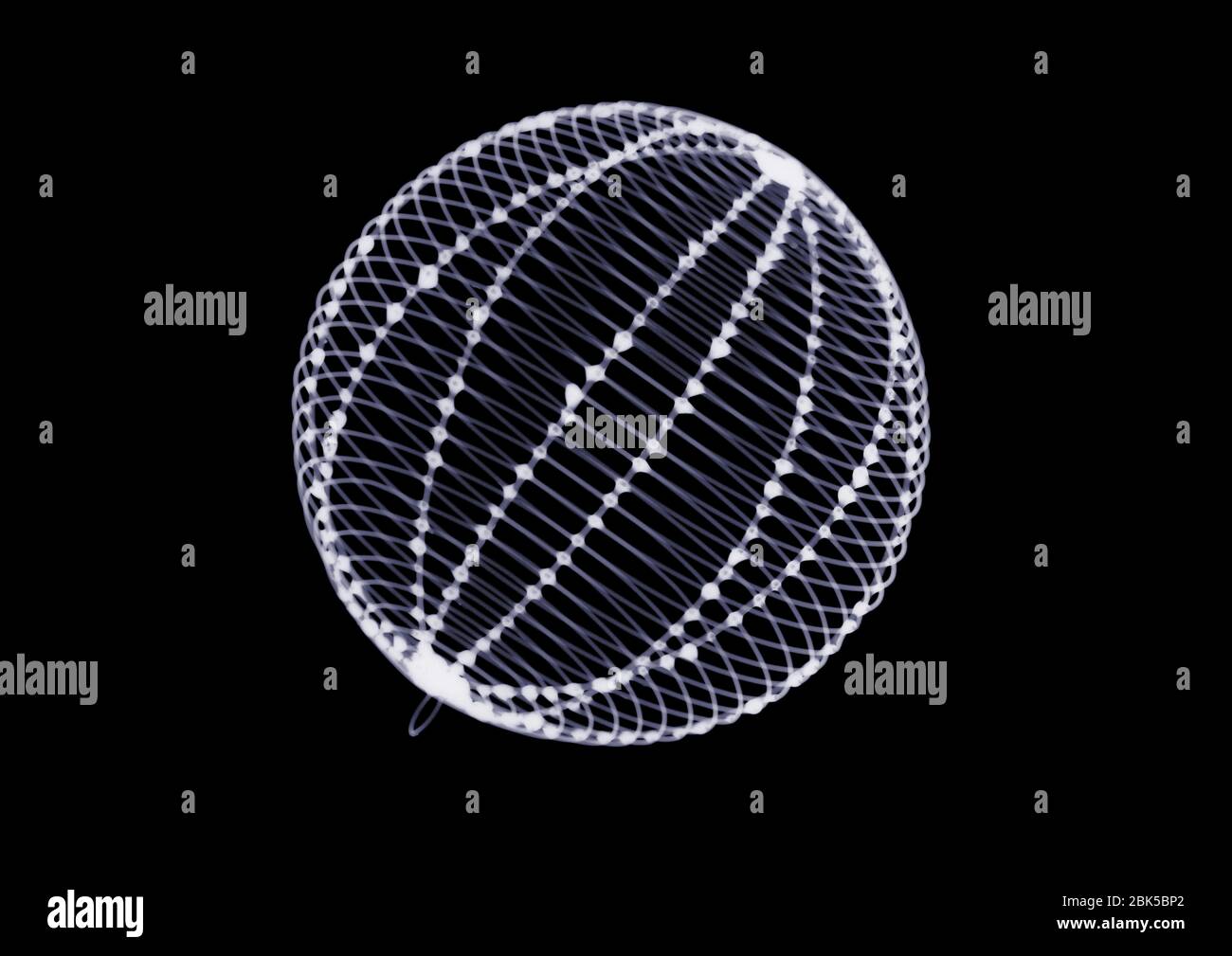 Metal sphere ornament, X-ray. Stock Photo