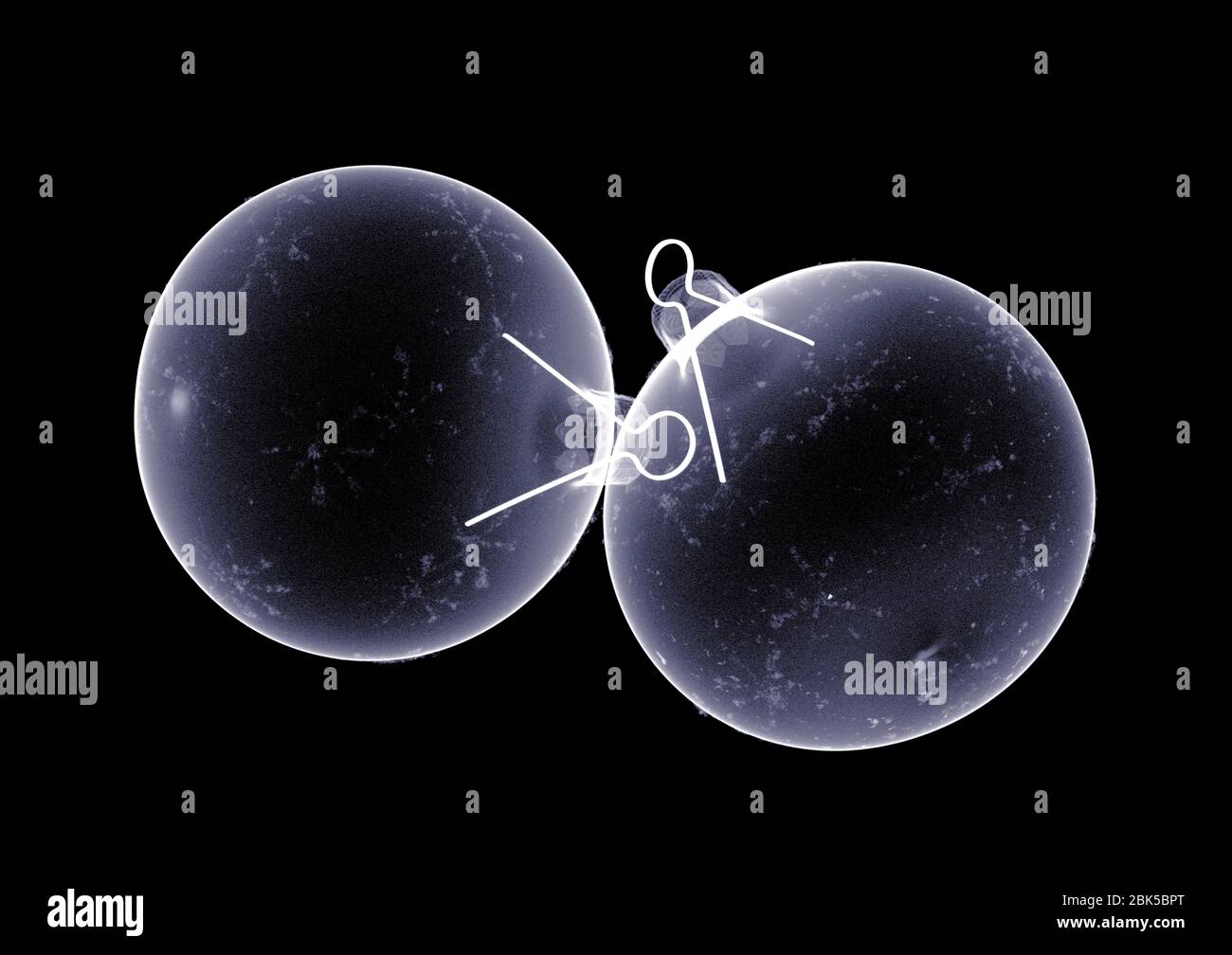Festive baubles, X-ray. Stock Photo