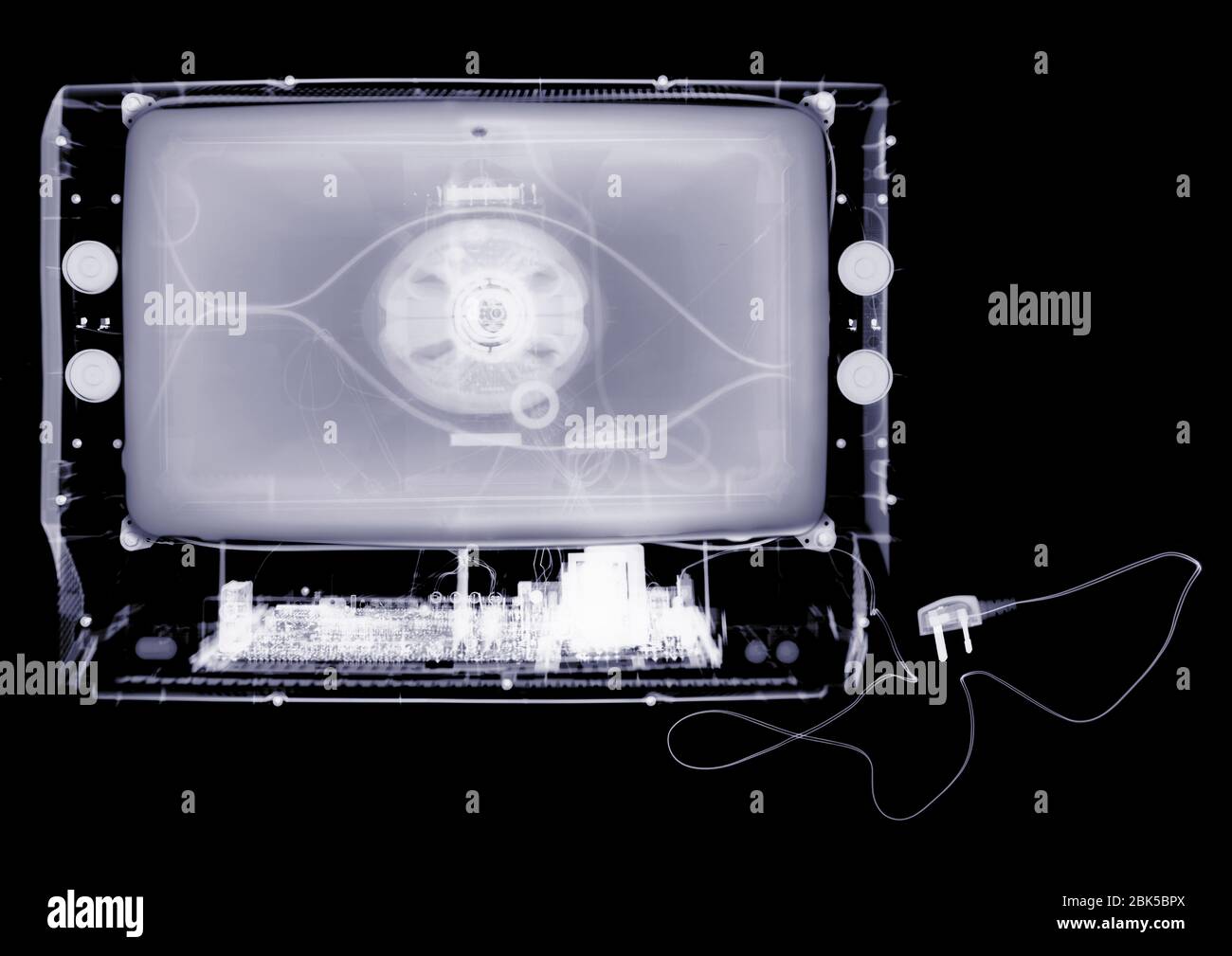 Wide screen television, X-ray. Stock Photo