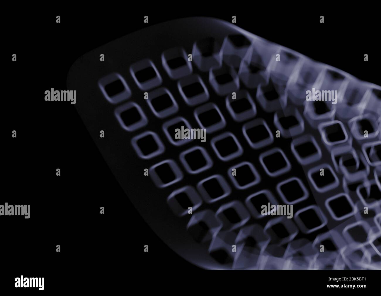 Rolled bath mat abstract, X-ray. Stock Photo