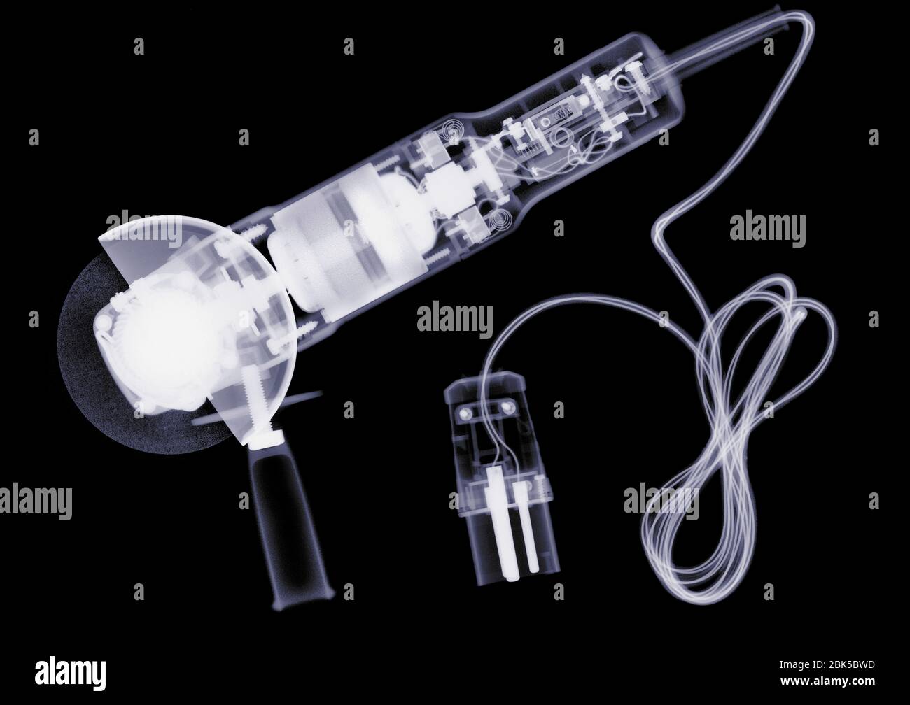 Angle grinder, X-ray. Stock Photo