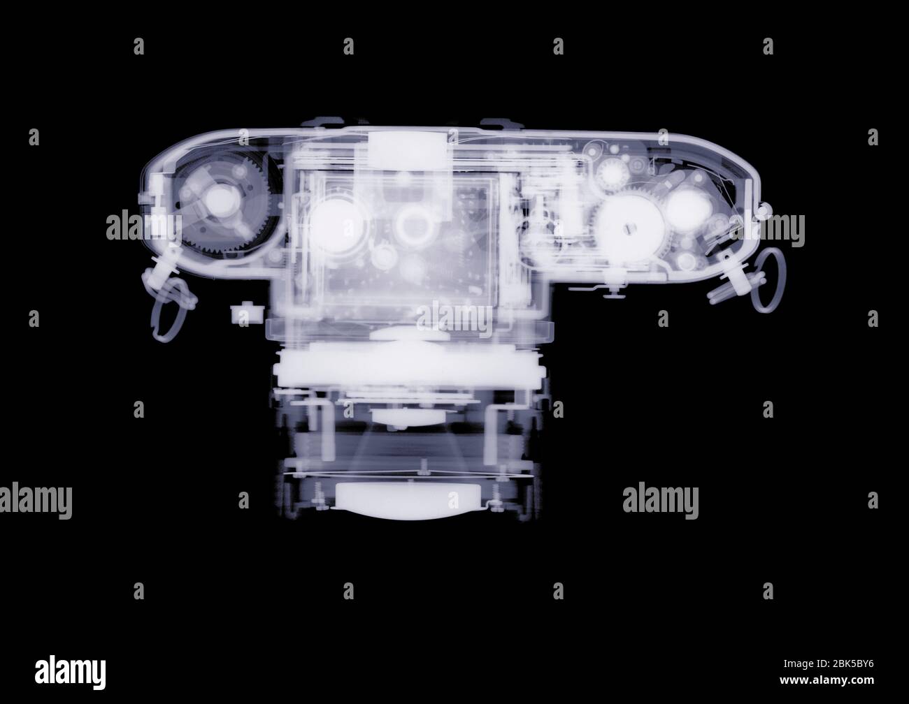 35mm camera from above, X-ray. Stock Photo