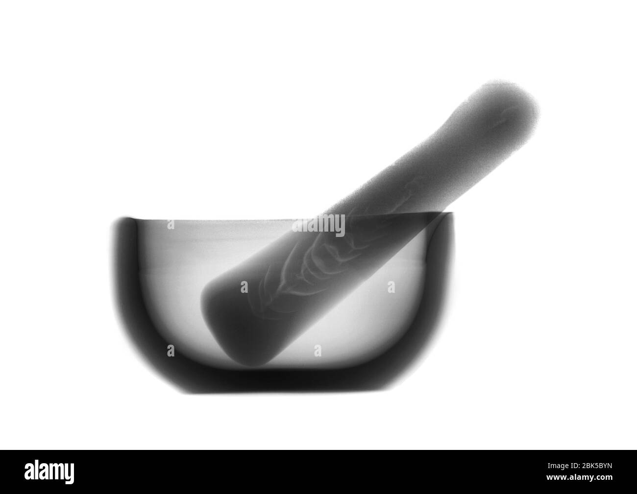 Mortar and pestle, X-ray. Stock Photo