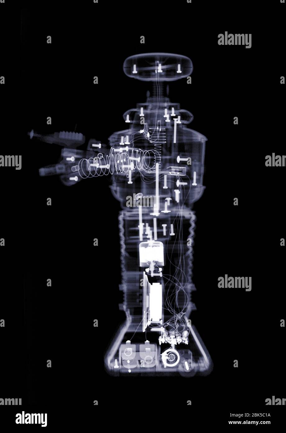 Toy robot, X-ray. Stock Photo