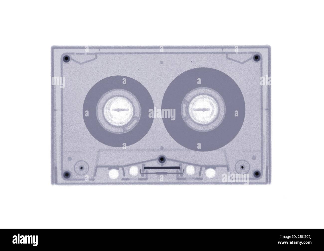 Tape cassette, X-ray. Stock Photo