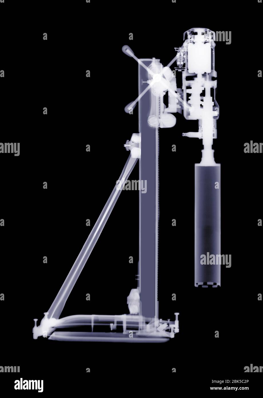 Core cutter on stand, X-ray. Stock Photo