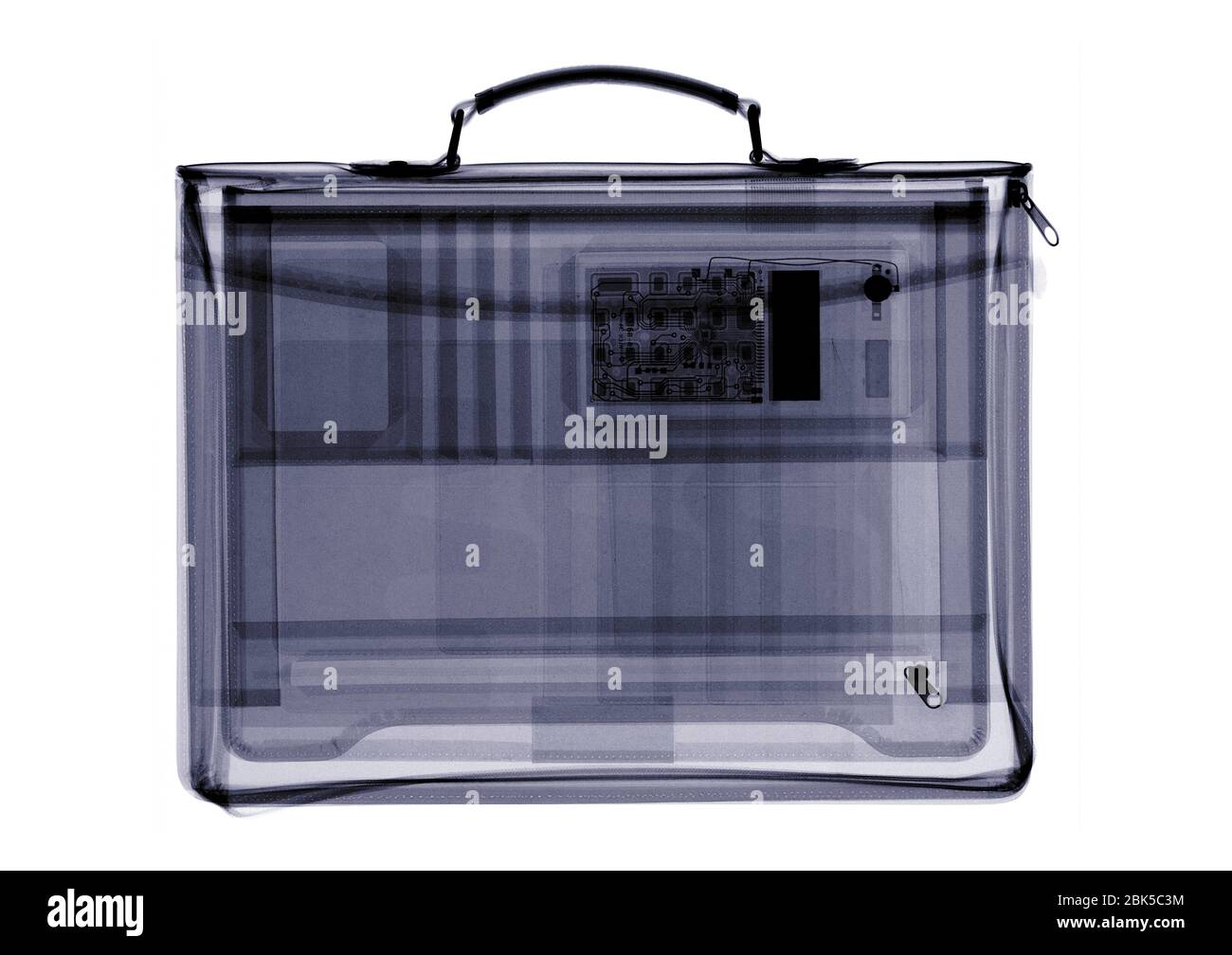 Briefcase, X-ray. Stock Photo