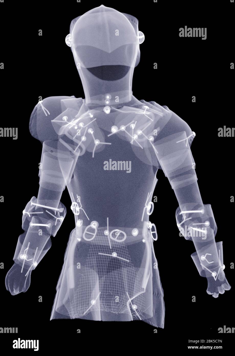 Suit of armour, X-ray. Stock Photo