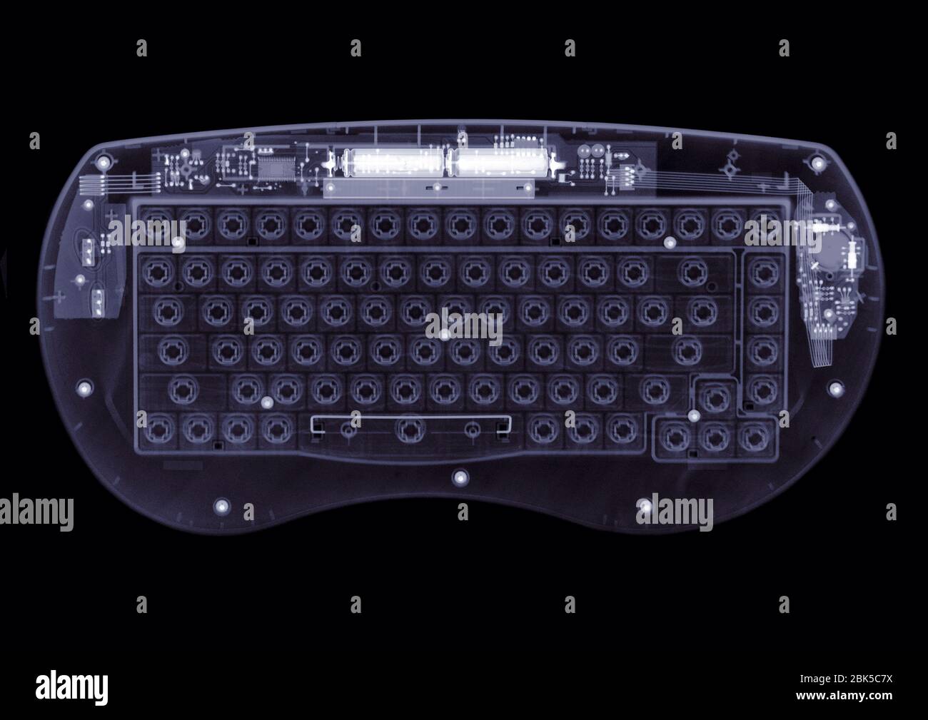 Computer keyboard, X-ray. Stock Photo