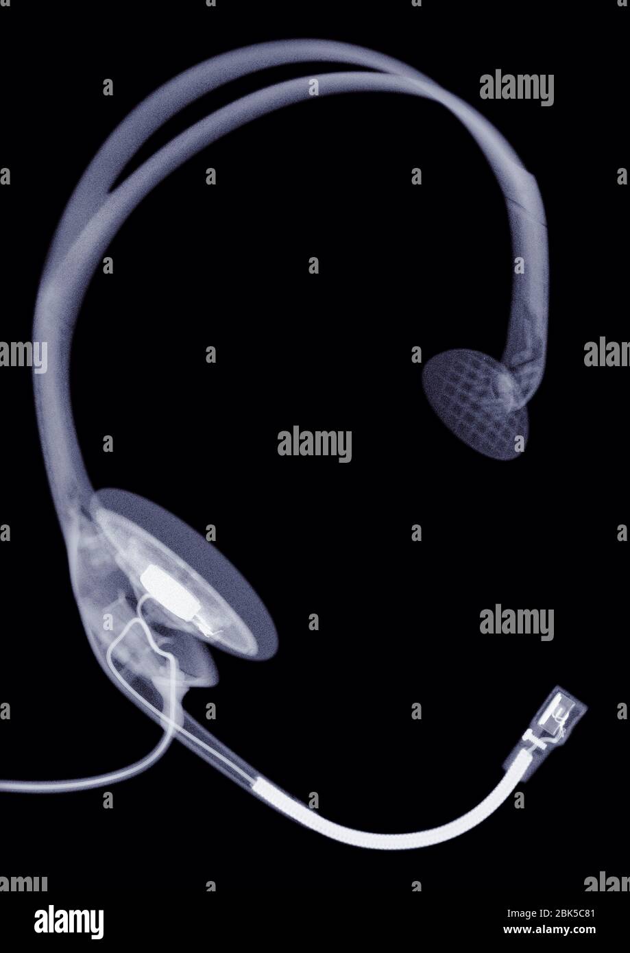 Headset, X-ray. Stock Photo