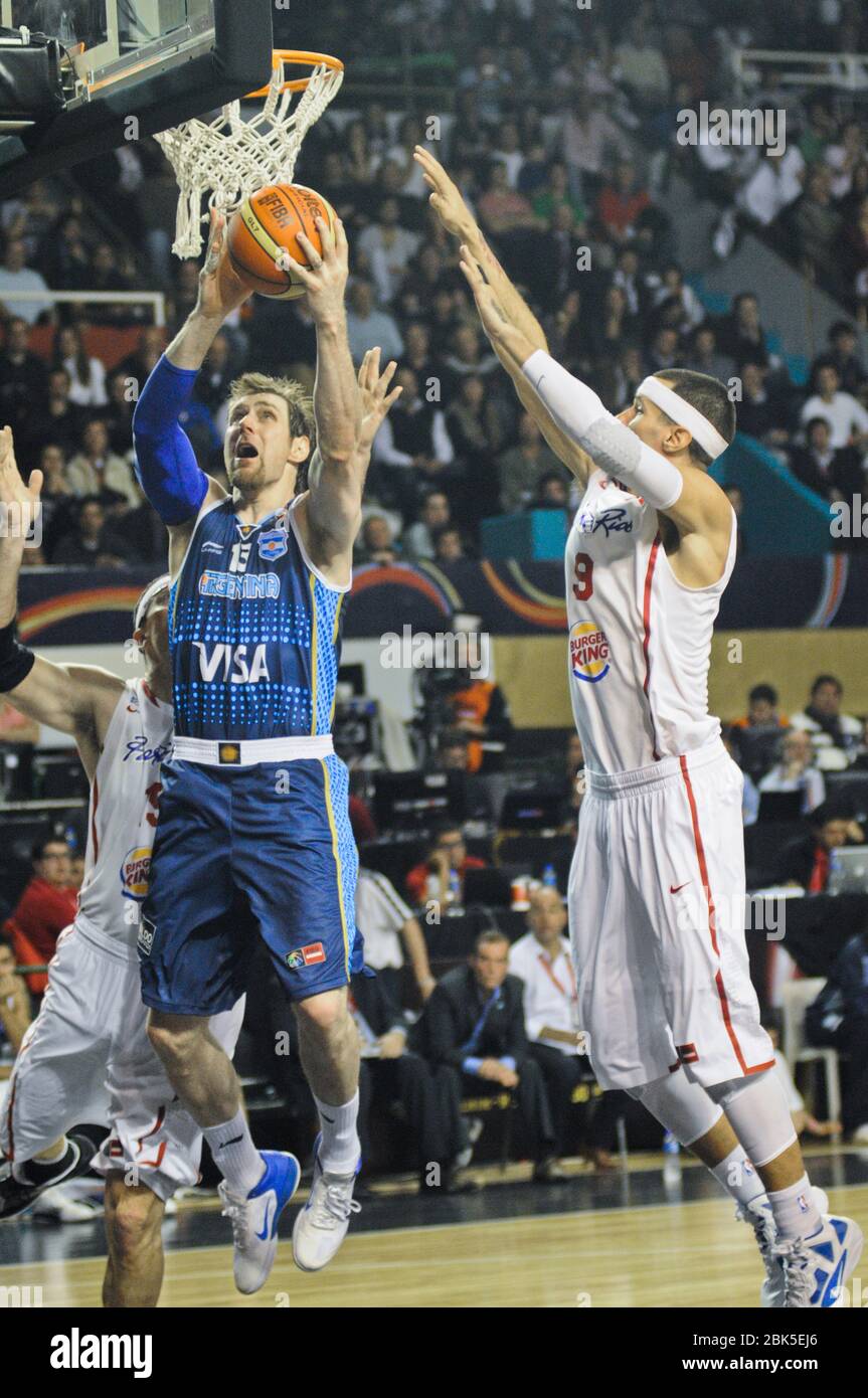 Andres Nocioni. Argentina Basketball National Team. FIBA Americas Tournament, Mar del Plata 2011 Stock Photo
