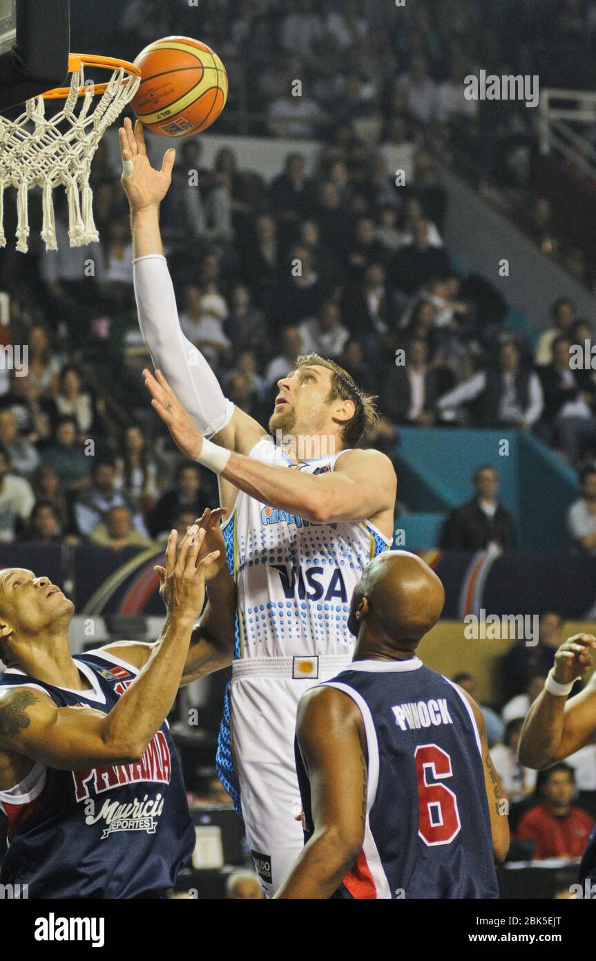 Andres Nocioni. Argentina Basketball National Team. FIBA Americas Tournament, Mar del Plata 2011 Stock Photo