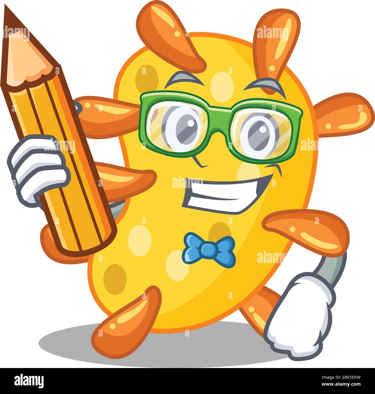 A brainy student vibrio cartoon character with pencil and glasses Stock  Vector Image & Art - Alamy