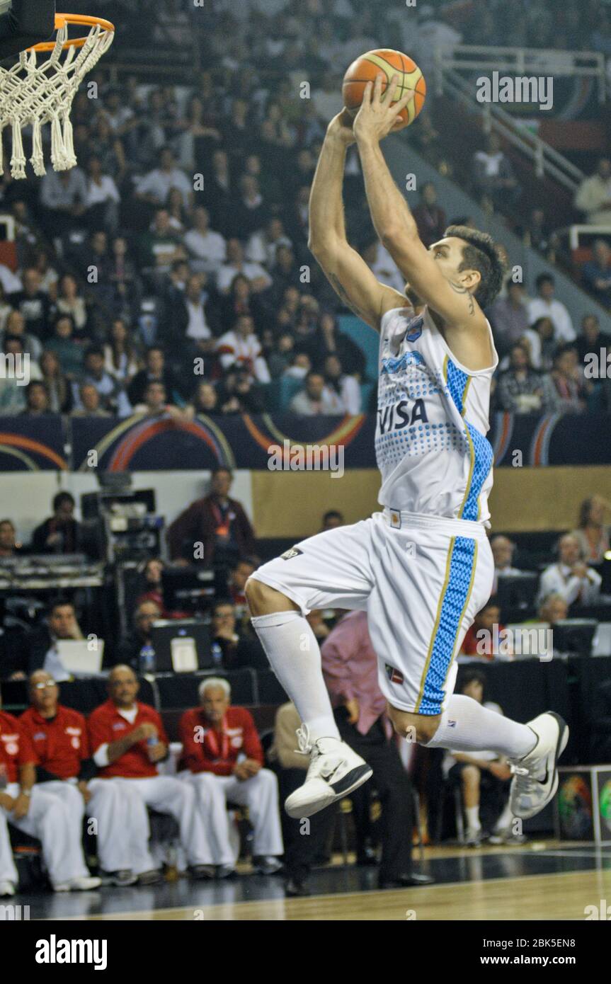 Carlos Delfino. Argentina Basketball National Team. FIBA Americas Tournament, Mar del Plata 2011 Stock Photo