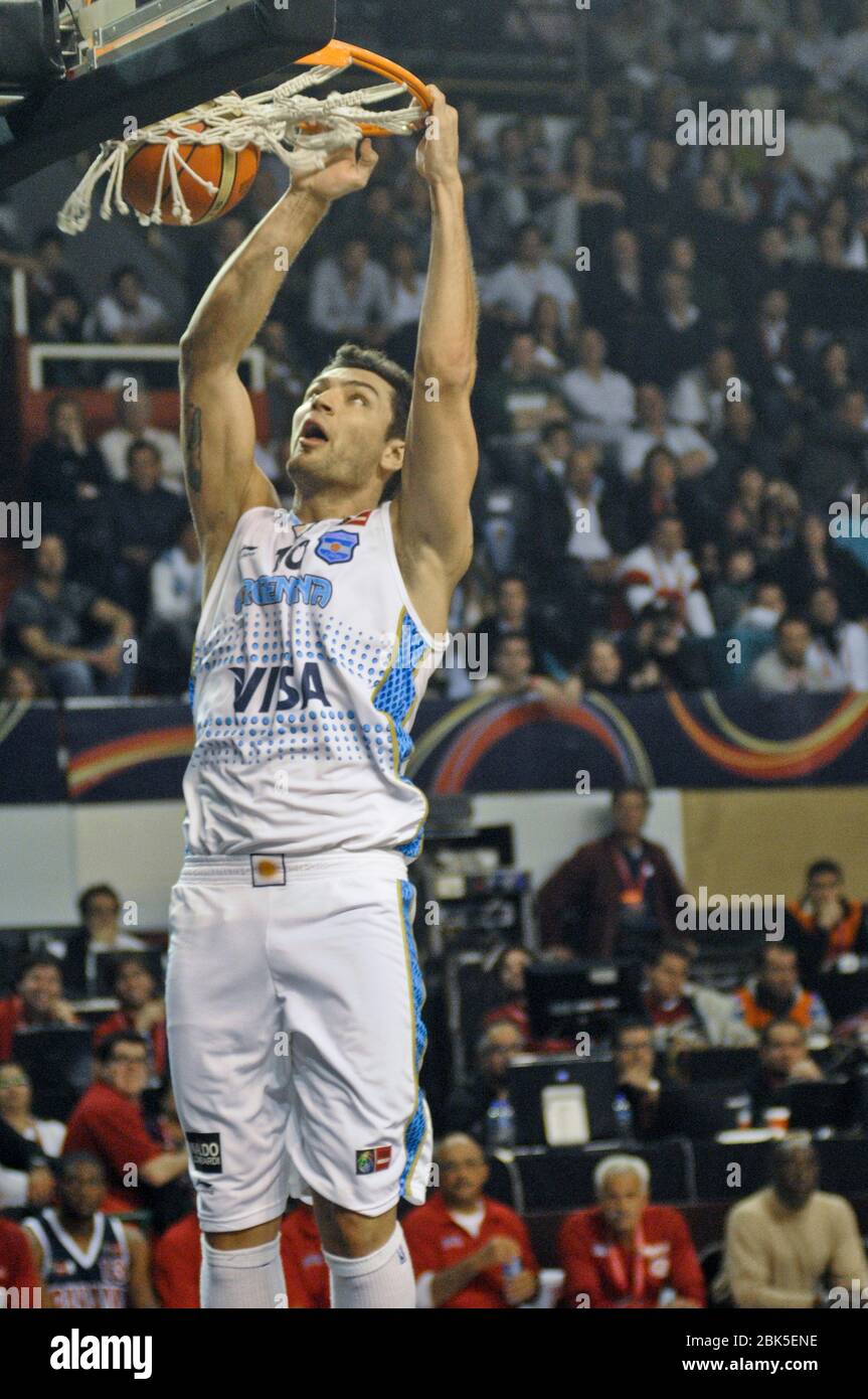 Carlos Delfino. Argentina Basketball National Team. FIBA Americas Tournament, Mar del Plata 2011 Stock Photo